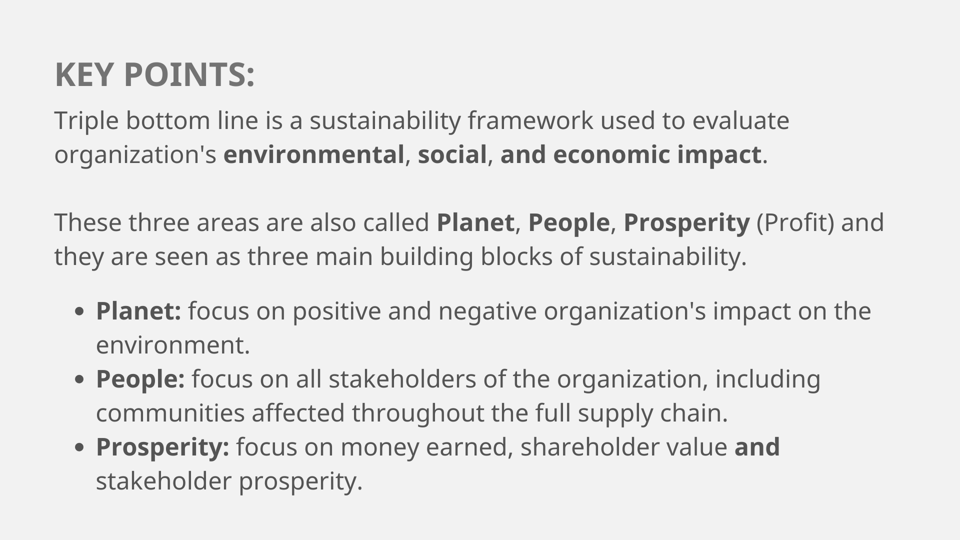 The Triple Bottom Line Framework